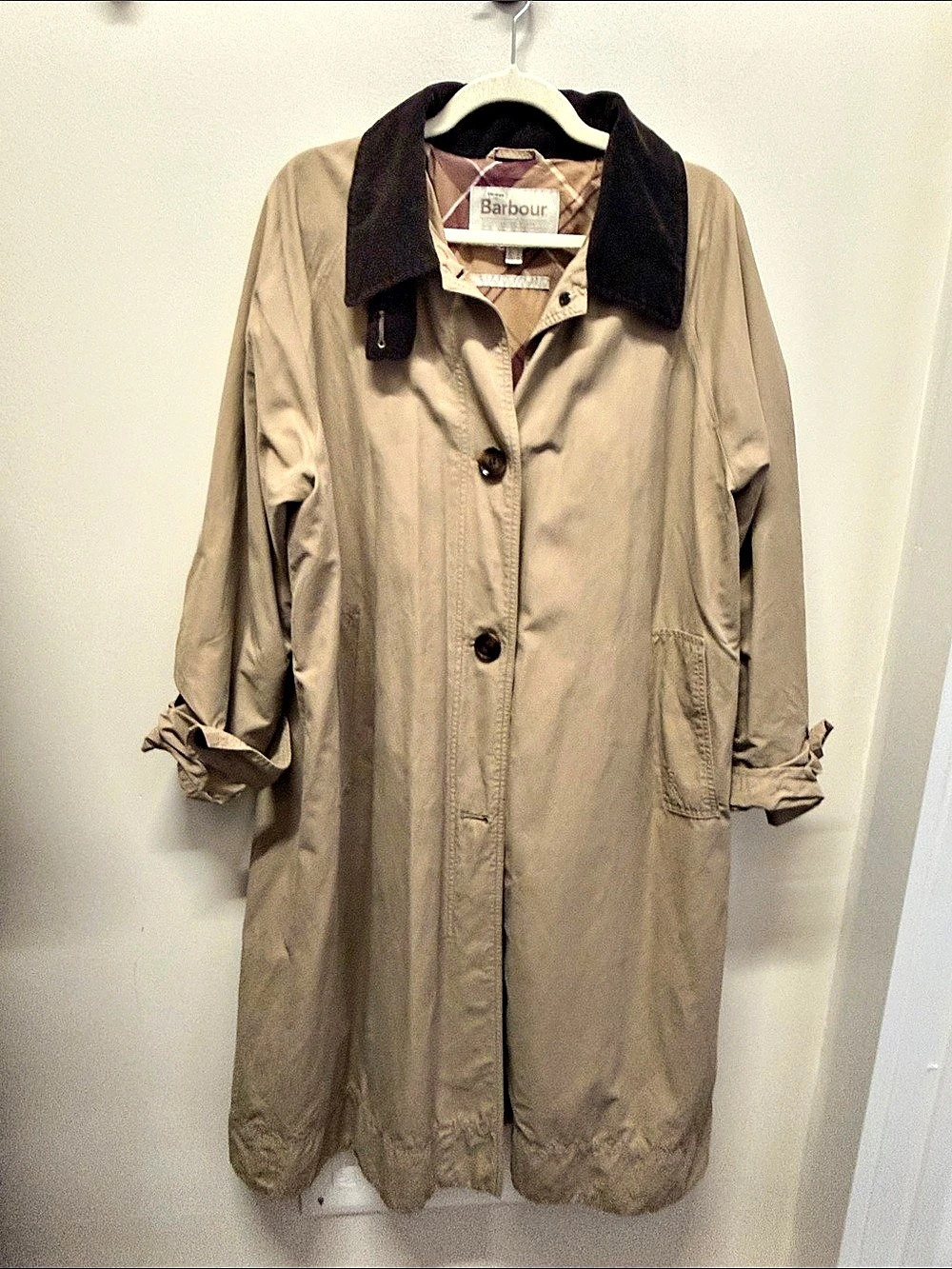 Barbour Modern Heritage Trench Coat Brown Size 12